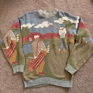 Vintage Crossings Golf AOP knit sweater M/L